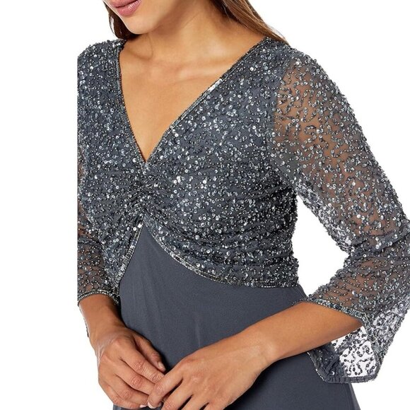 J Kara Beaded Special Occasion Gown Dress SZ 12P - Picture 3 of 10